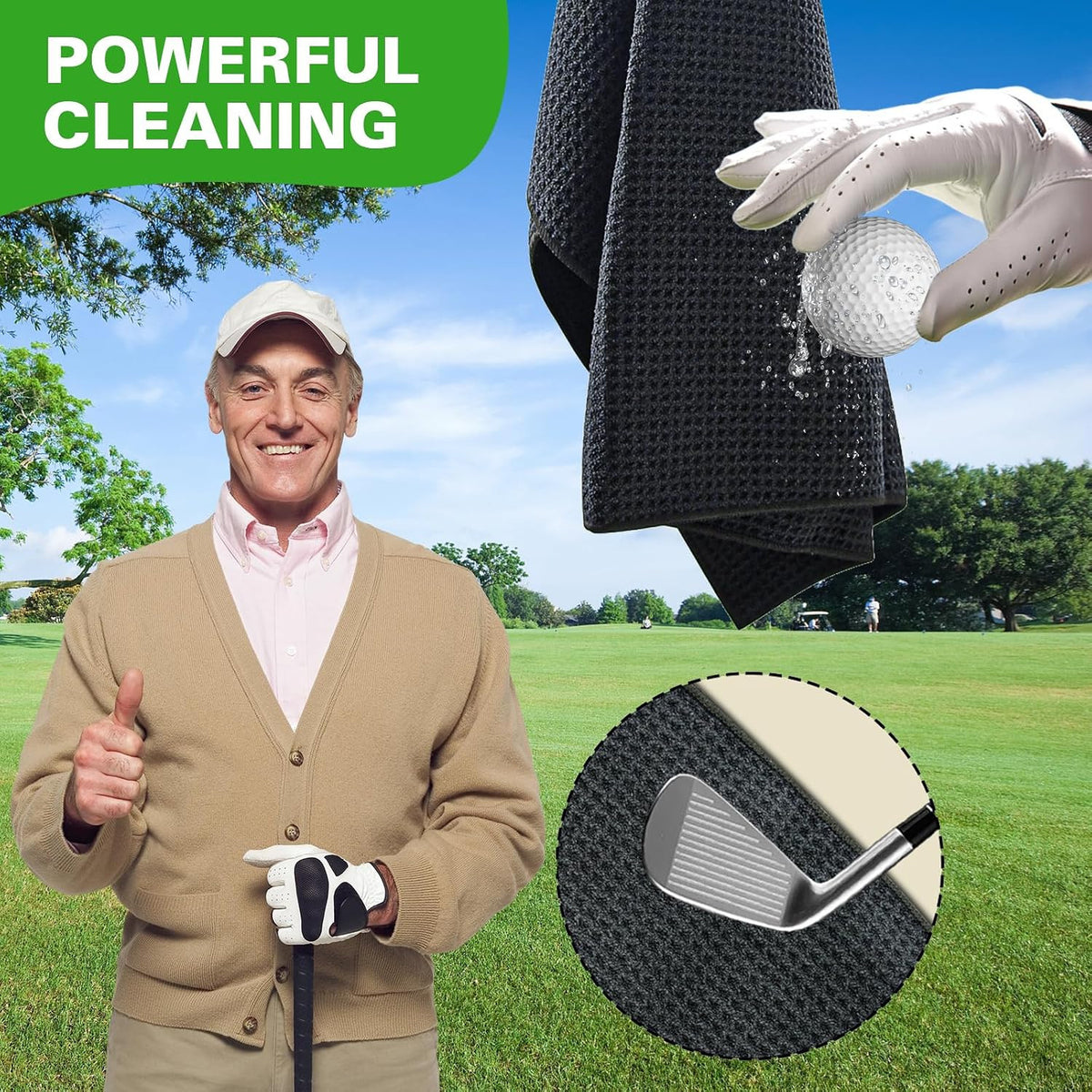Universal Golf Ball Washer and Club Cleaner Kit with Mounting Bracket
