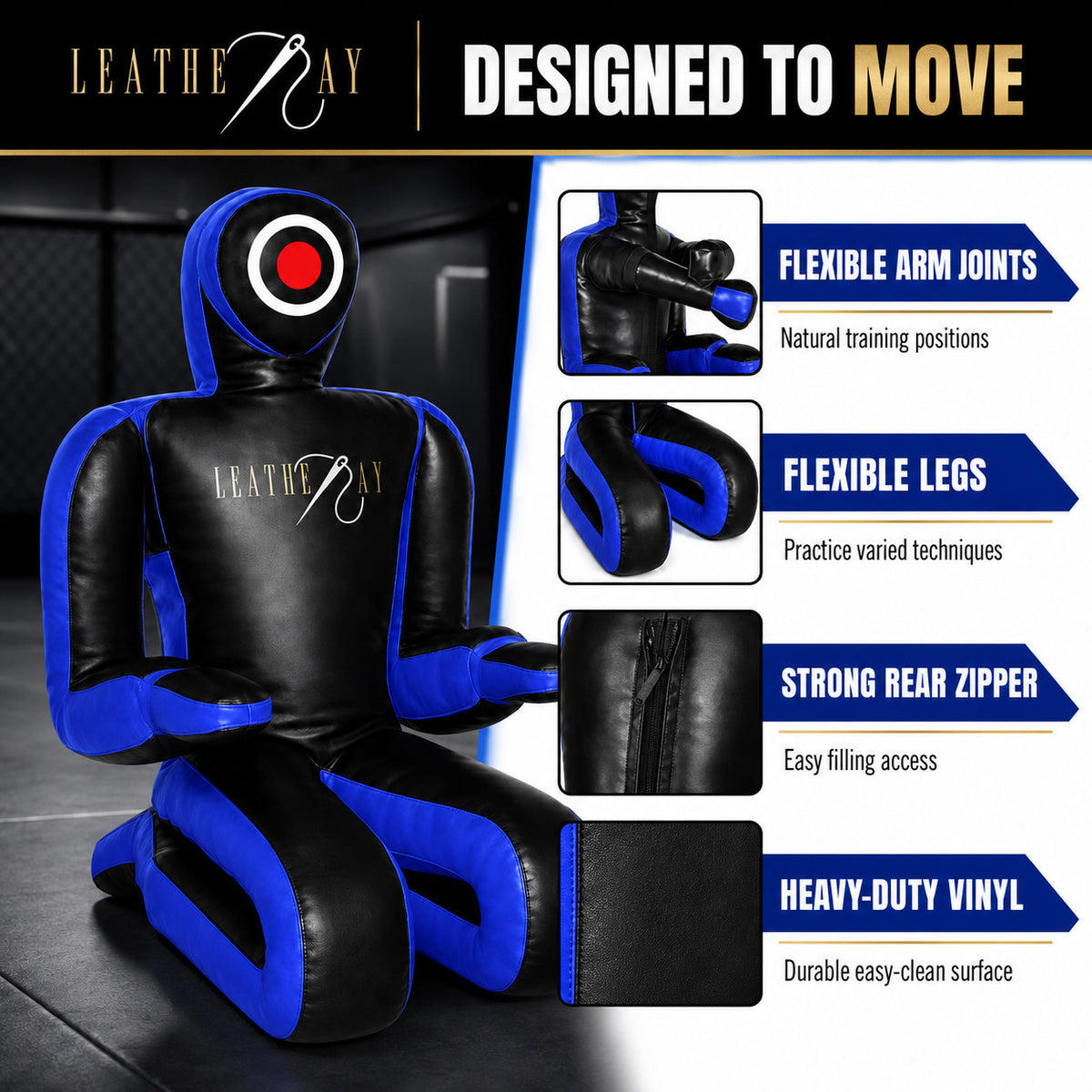 Martial Arts Grappling Dummy Unfilled Vinyl Training Target for MMA Jiu Jitsu Wrestling