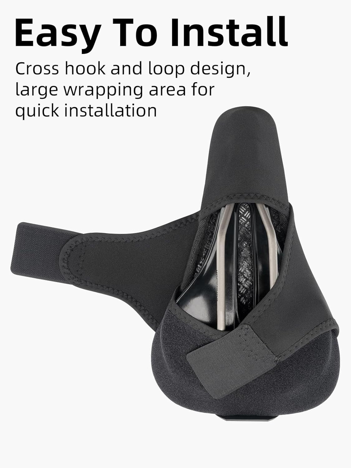 Bike Seat Cover Gel Padded Cushion for Comfortable Cycling - Black