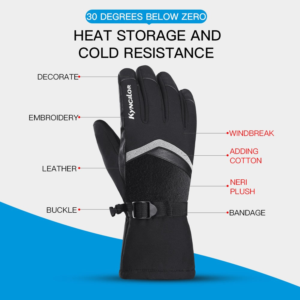 Waterproof Winter Work Gloves with Touchscreen Compatibility - Insulated Skiing & Snowboarding Gloves