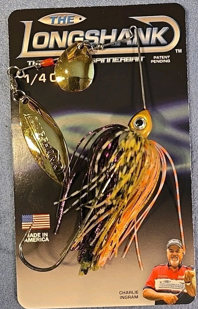 2-Piece Bluegill Spinnerbait Set 1/4 oz with Gold Blades - Fishing Tackle