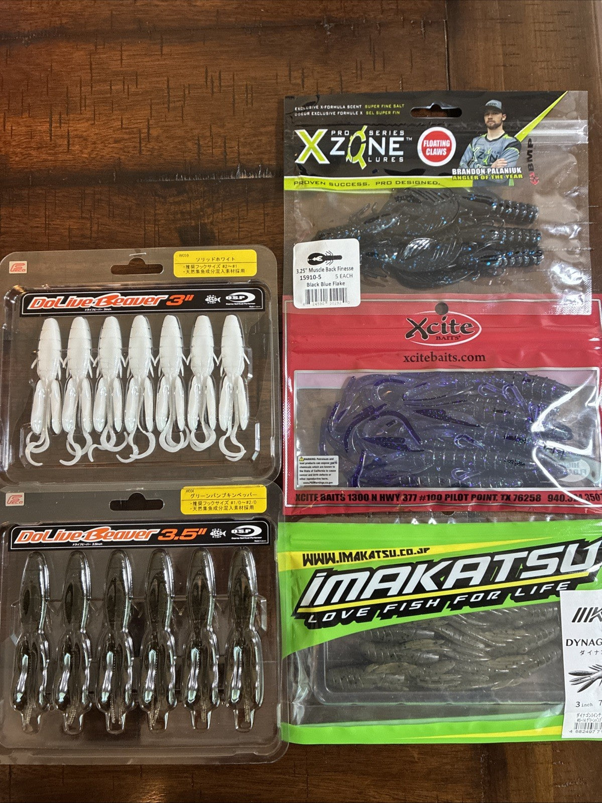 Fishing Soft Plastic Craw & Creature Baits Set - Multiple Brands & Sizes