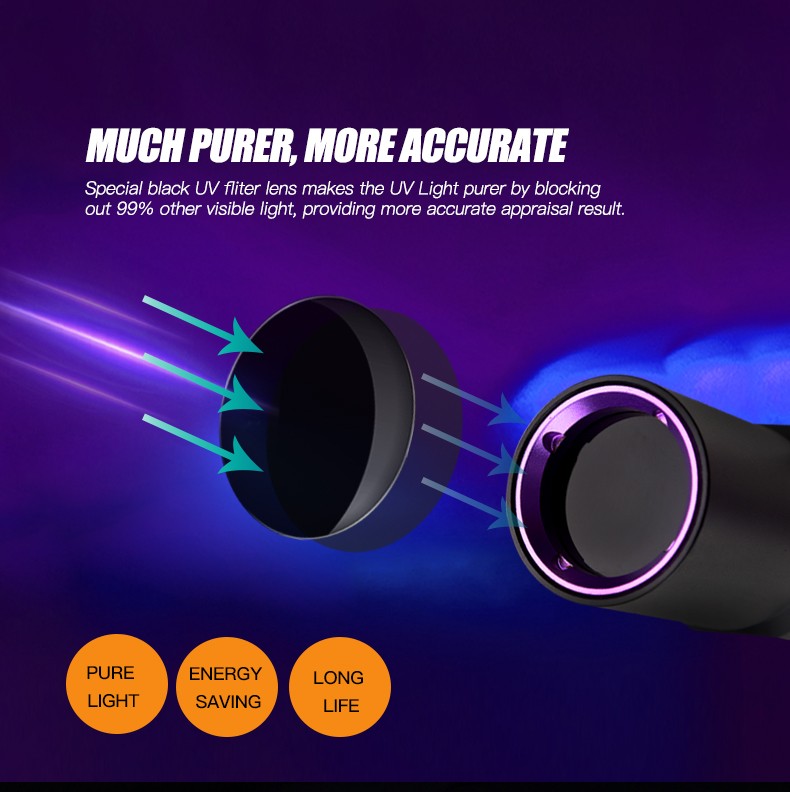 365nm UV Flashlight for Leak Detection Pet Urine & Curing Resin