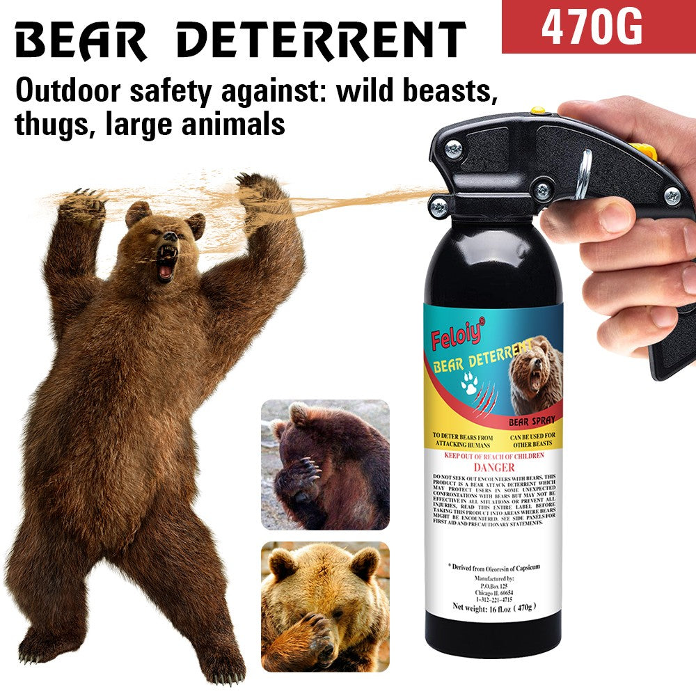 Bear Deterrent Spray - 16 oz, 32 Feet Range, Legal Formula for Wildlife Safety