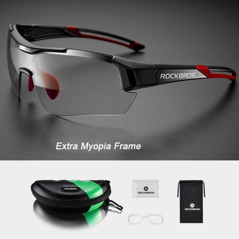 Photochromic Cycling Sunglasses with Polarized UV Protection and Interchangeable Lenses