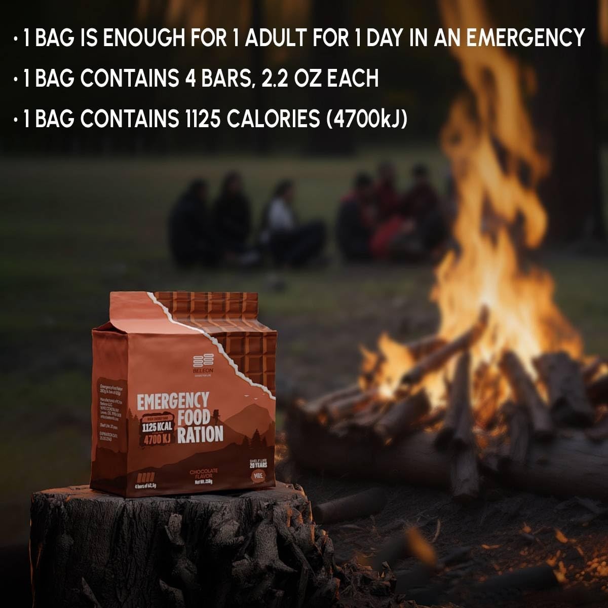 Emergency Food Supply - Chocolate Survival Ration with 20-Year Shelf Life