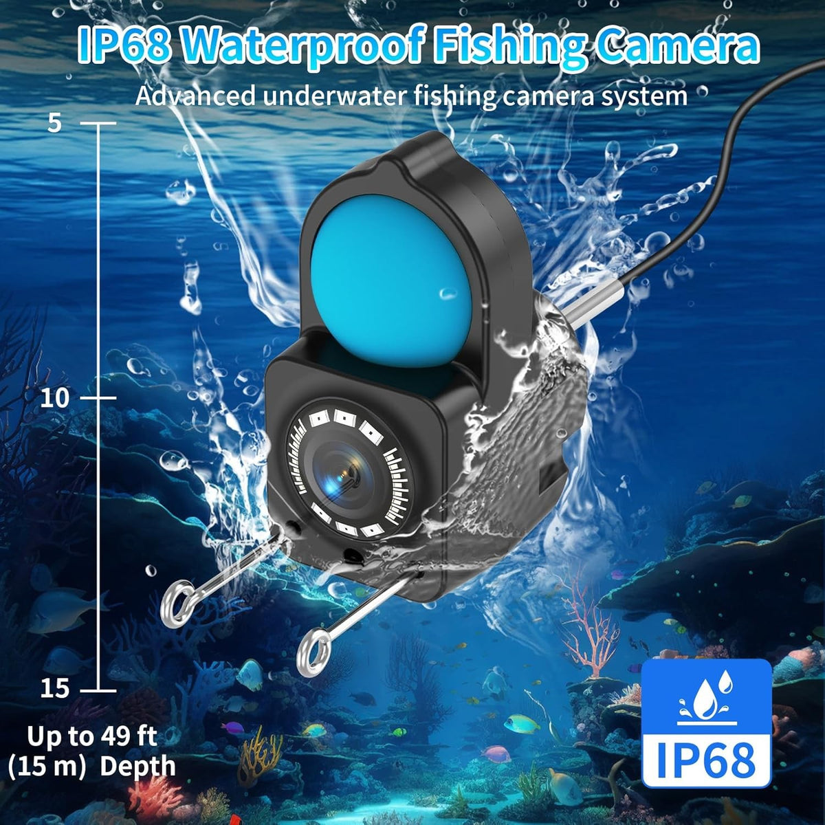 Portable Underwater Fish Finder Camera with 4.3-Inch LCD and 10M Cable