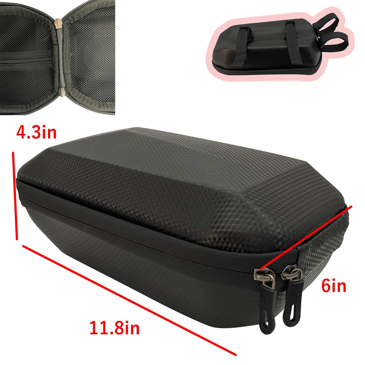 Waterproof Bike Front Storage Bag for Electric Scooters - Black