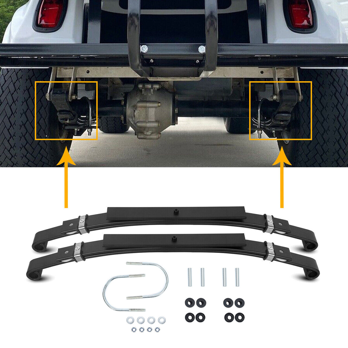 Heavy Duty Rear Leaf Springs for Club Car DS Golf Cart 1981+ - Set of 2
