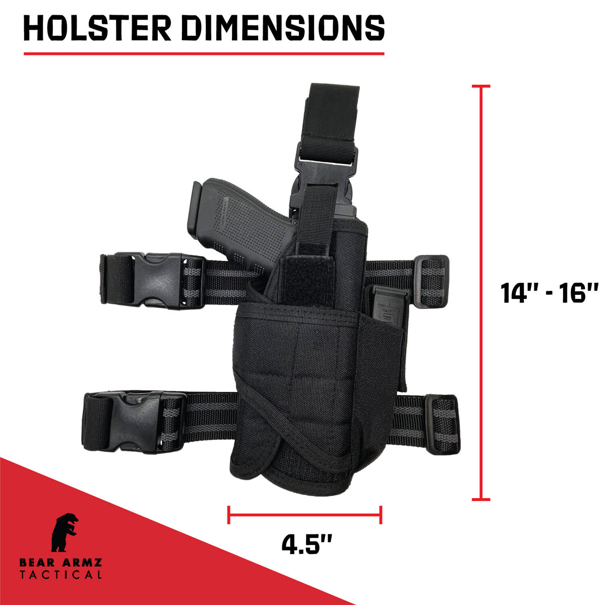 Universal Drop Leg Holster with Adjustable Thigh Gun Holder for Any Pistol