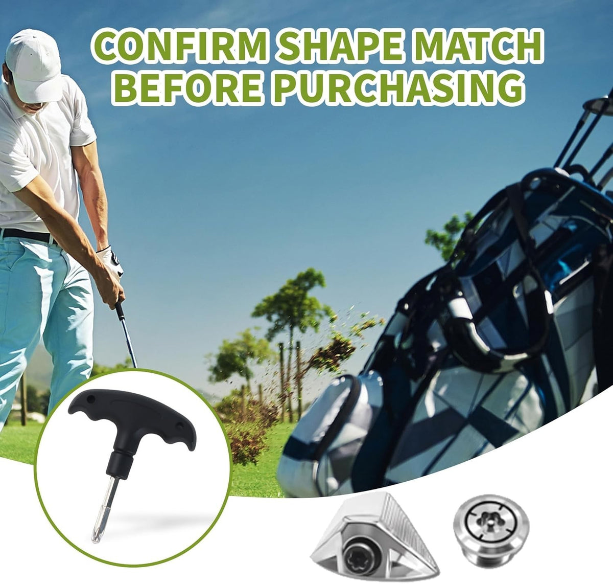 Golf Wrench Tool Stainless Steel Ergonomic Club Adjustment Tool