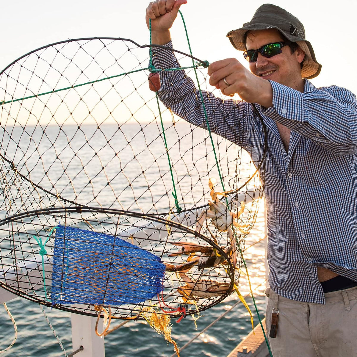 Crab Trap Bait Bags with Lockers - 6 Pcs Portable Fishing Mesh Bags