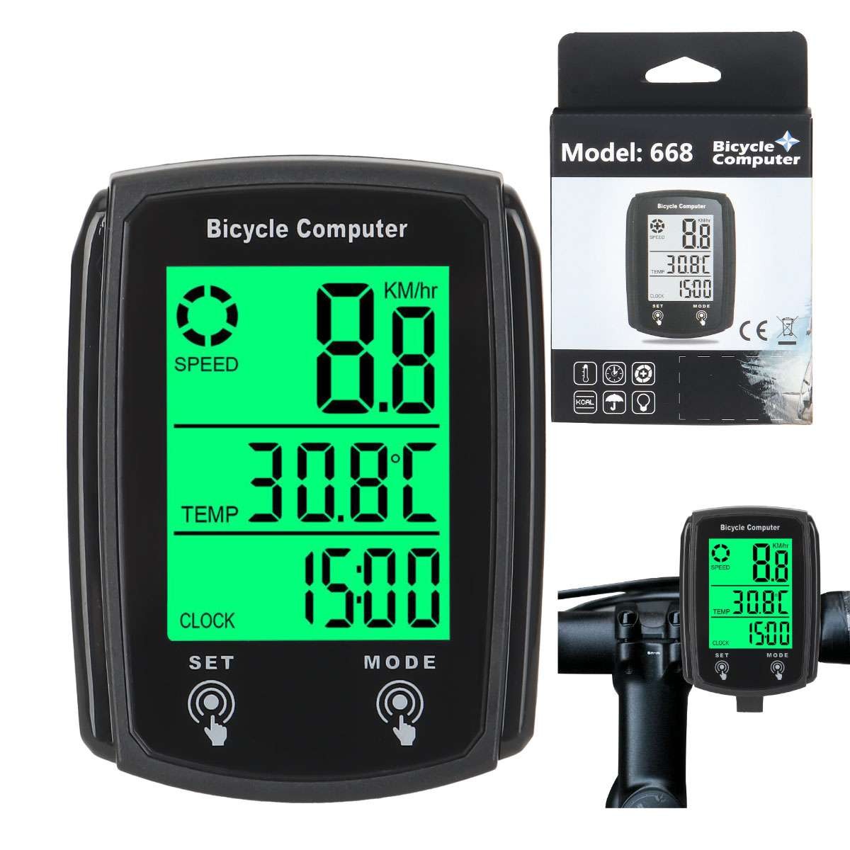 Wireless Digital Bicycle Speedometer with LCD Odometer and Waterproof Design