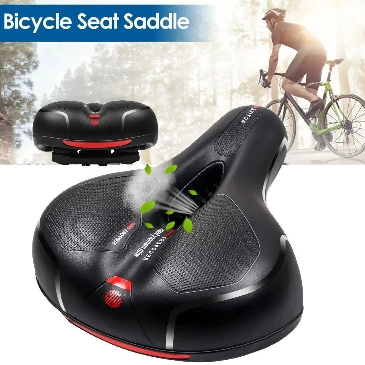 Extra Wide Gel Bicycle Saddle Seat Cushion for Comfort & Shock Absorption