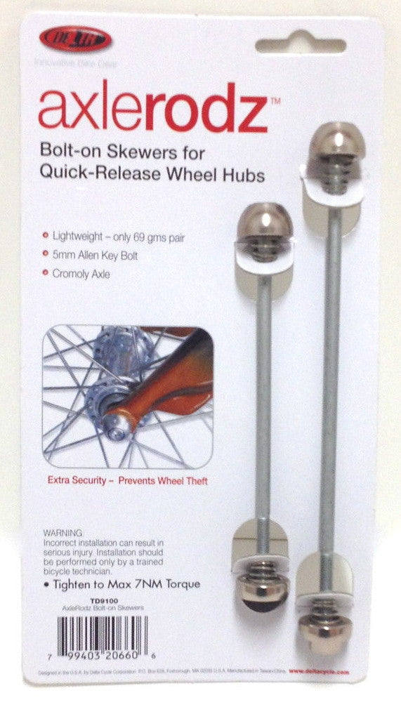 Bicycle Wheel Skewers Set - Bolt-On Quick Release Bike Axle Rods