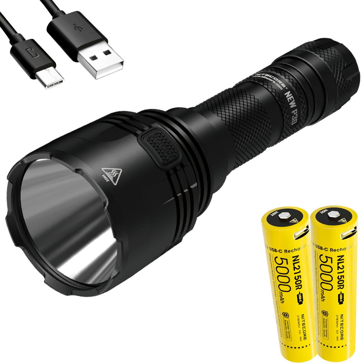 Long Range Hunting Flashlight 1000 Lumen 676 Yard Beam with Extra 5000mAh Battery