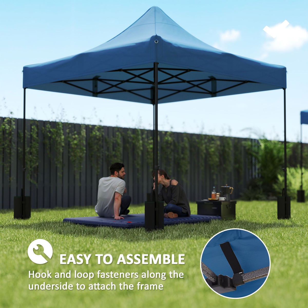 10' x 10' Pop Up Canopy Replacement Top with Weight Bags, Navy Blue
