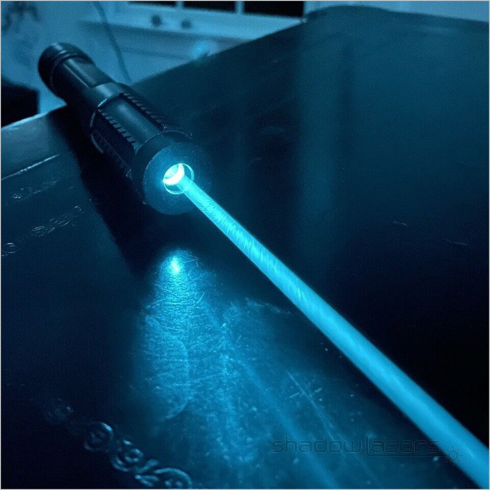 Adjustable Focus 488nm Cyan Handheld Laser Flashlight with Safety Goggles