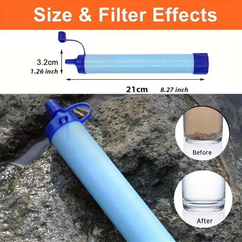 2-Pack Portable Water Filter Straw for Emergency Camping & Survival