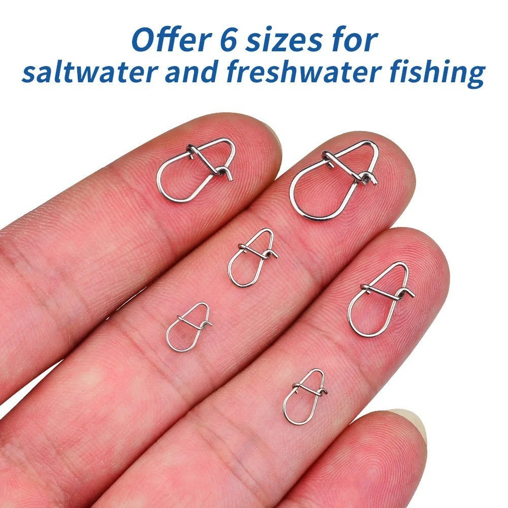 Stainless Steel Fishing Snaps - Durable Lure Connectors for Freshwater & Saltwater