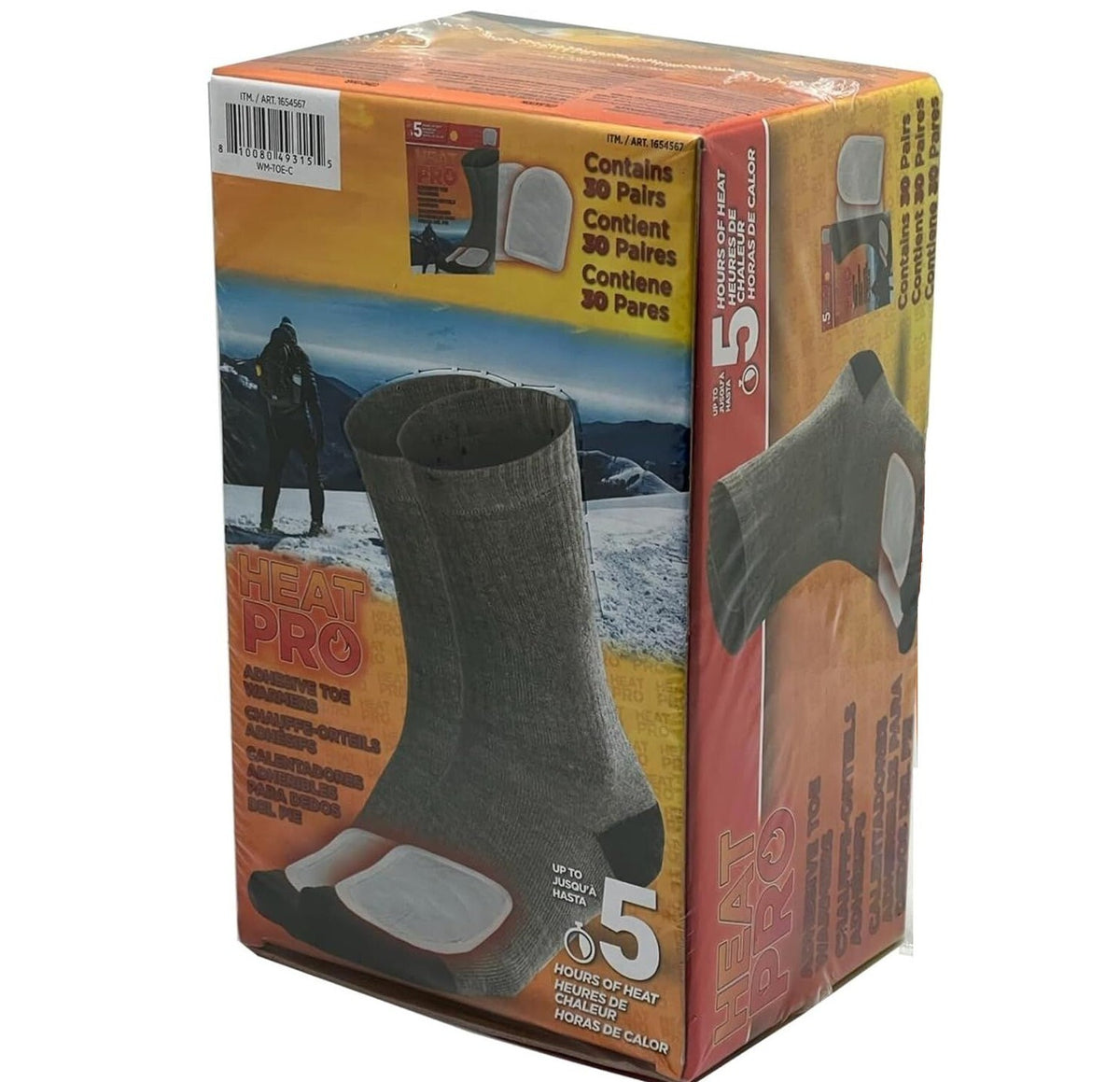 Heat Pro Adhesive Toe Warmers 30 Pairs - Air Activated, Up to 5 Hours Warmth