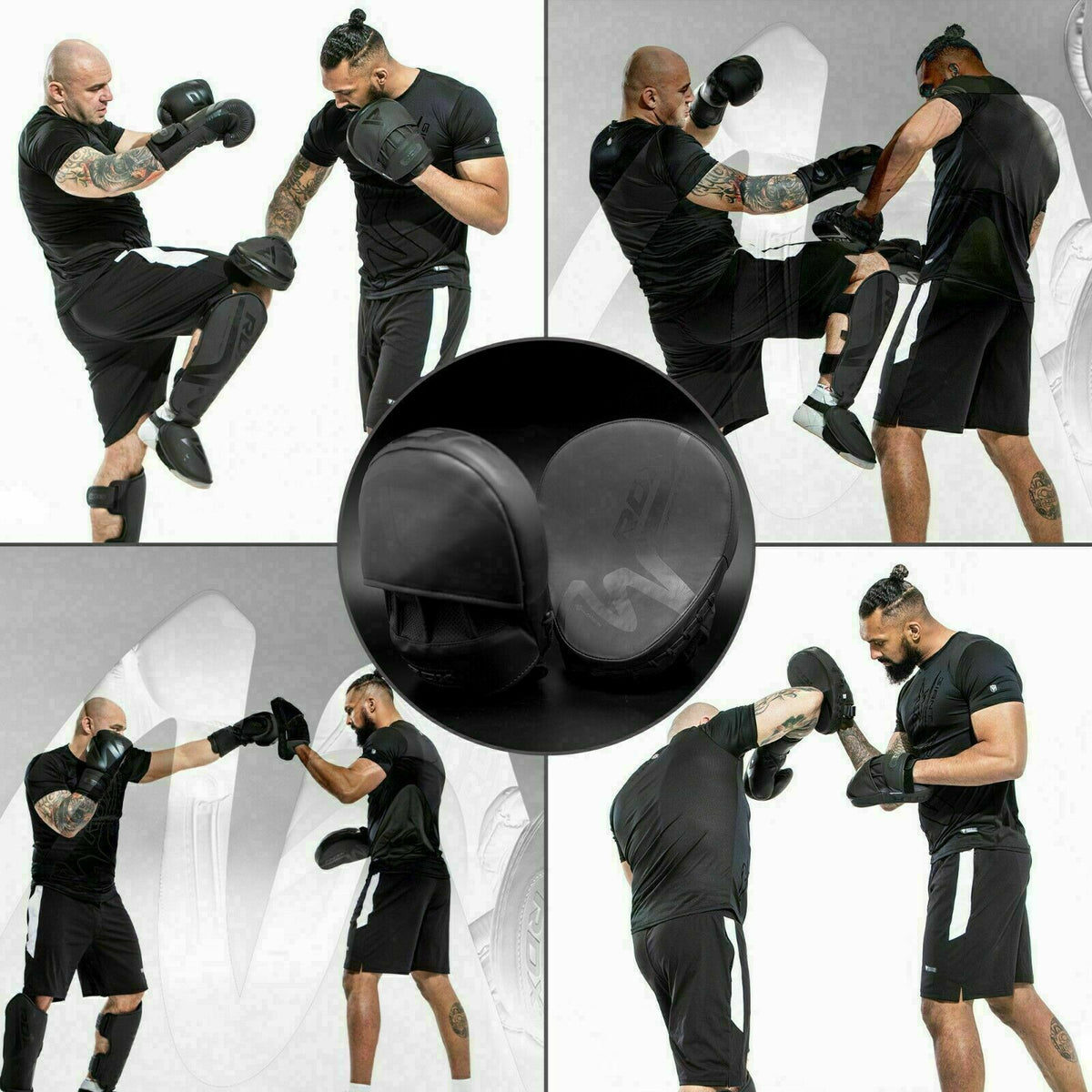 Boxing Gloves Focus Mitts Muay Thai MMA Kickboxing Pads RDX