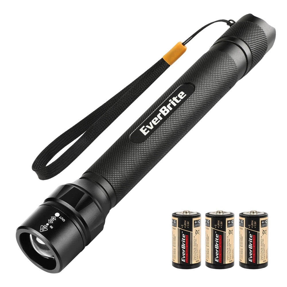 600 Lumen Tactical Flashlight with Zoom, 4 Lighting Modes – Waterproof & Durable