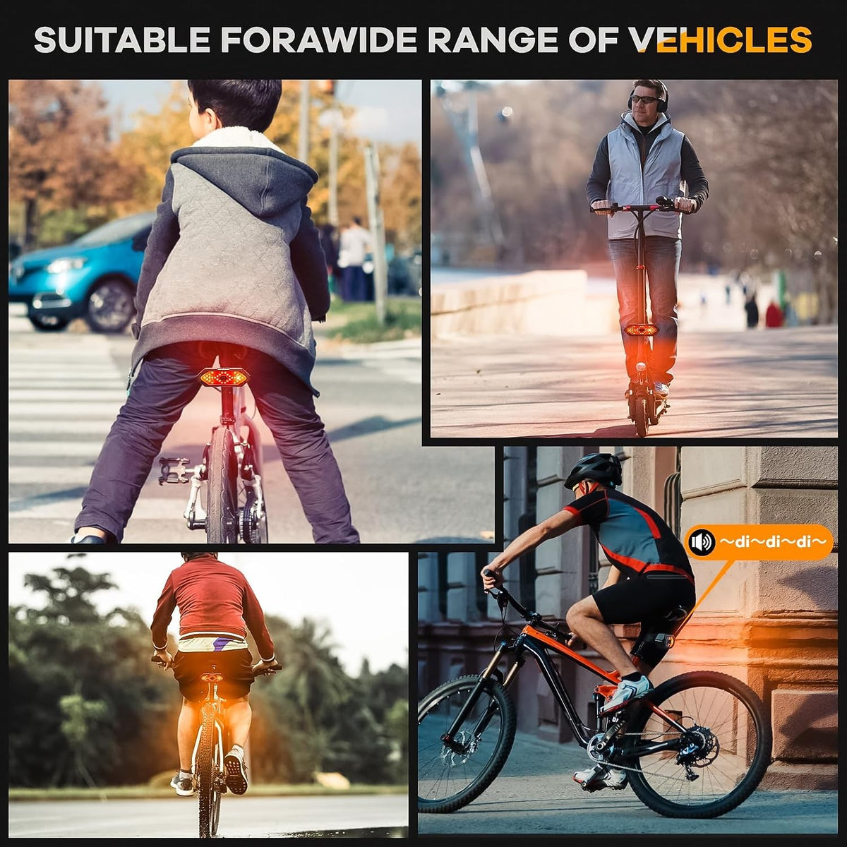 Rechargeable LED Bicycle Front and Rear Light with Horn and Power Bank Function