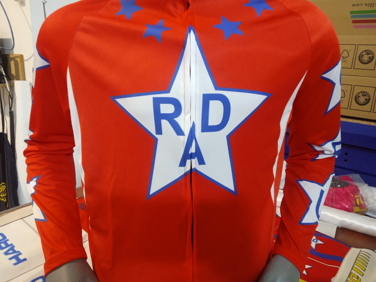 Men's BMX Cycling Jersey with Zipper & Back Pockets - Classic Old School Design