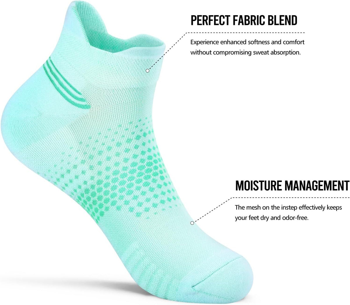 Ankle Compression Socks for Women - Multicolor 6 Pairs, Small-Medium