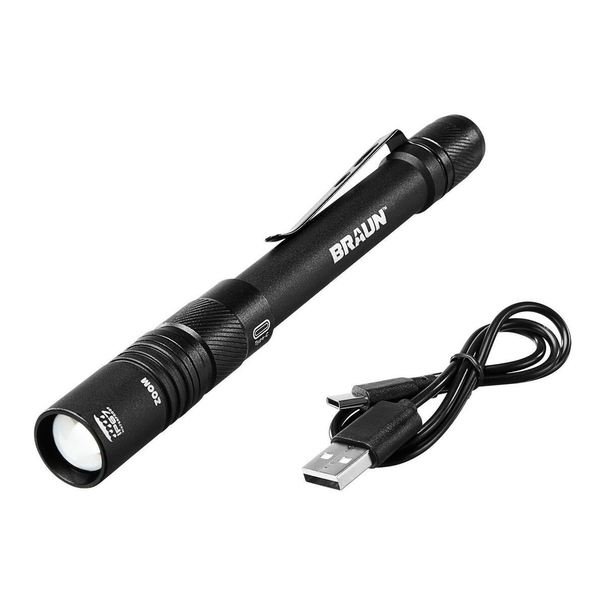 Rechargeable LED Pen Light 450 Lumens Compact Work Light with USB-C Charging