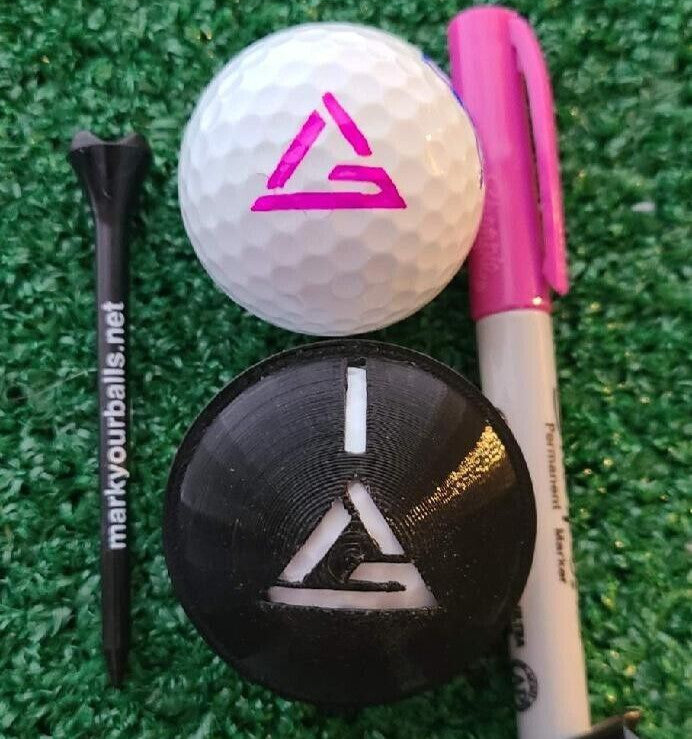Custom Golf Ball Marker Stencil with Alignment Line & Circle | Personalize Your Golf Accessories