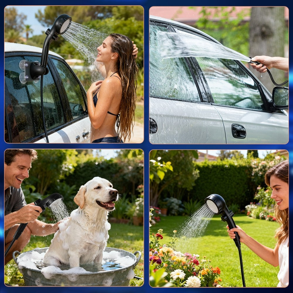 Rechargeable Portable Camping Shower Pump with Adjustable Water Flow