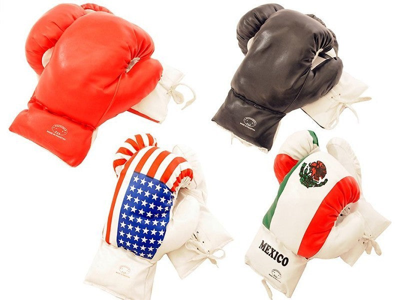 12-Oz Boxing Gloves for Training and Practice in Red, Black, USA, Mexico