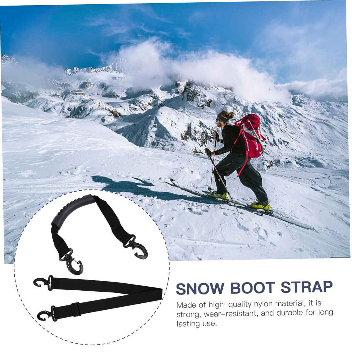 2pcs Ski Boot Carrier Straps for Easy Transportation Snowboard Boot Holder