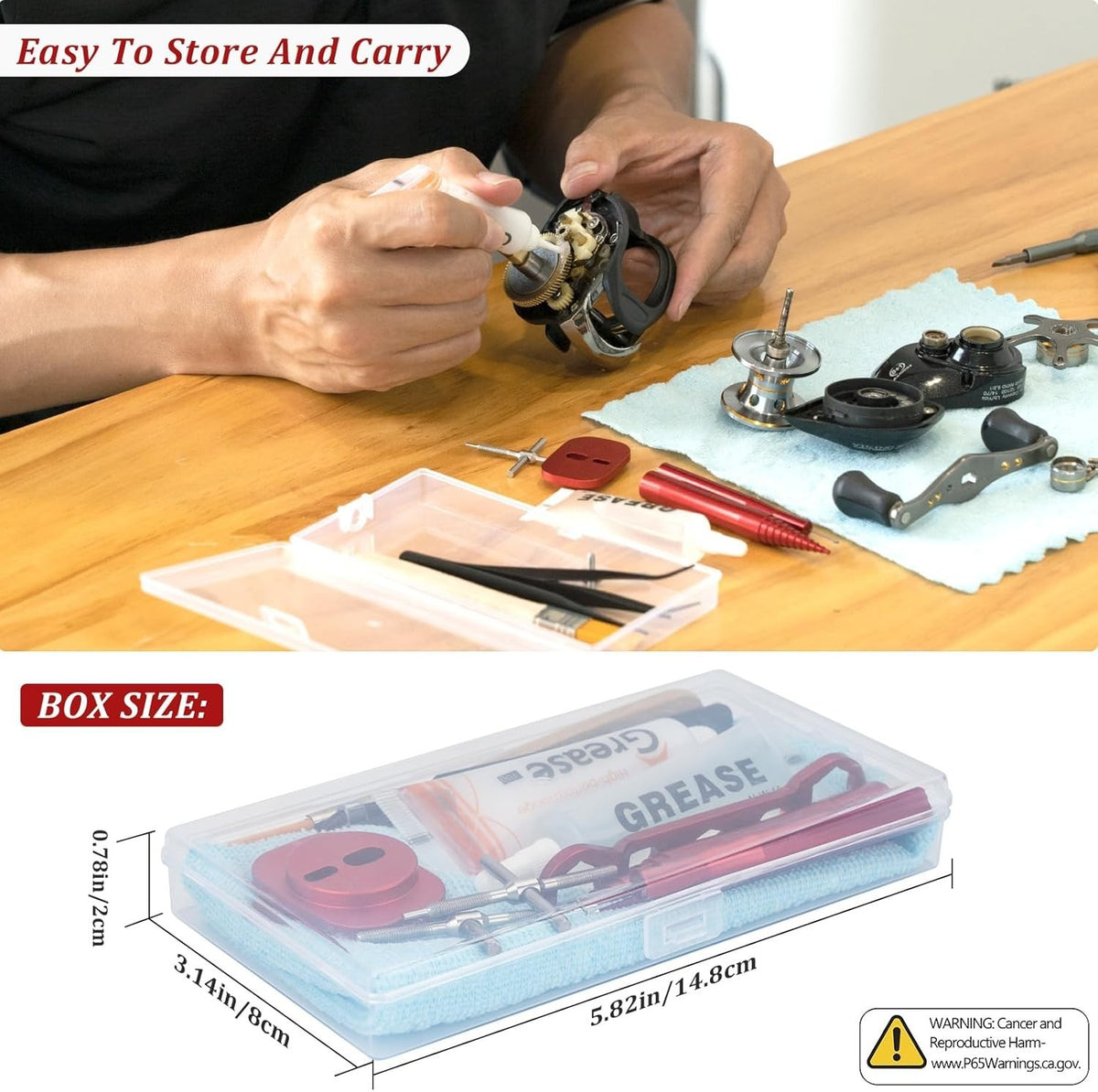 Fishing Reel Repair Tool Kit 13 Pcs for Maintenance & Cleaning