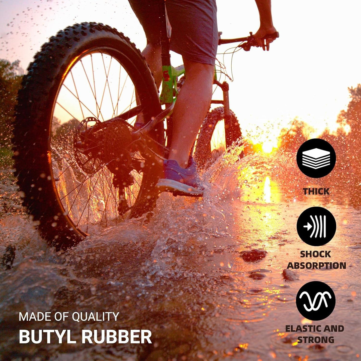 26x4 Inch Fat Bike Inner Tube - Heavy-Duty 2 Pack for Mountain & Electric Bikes