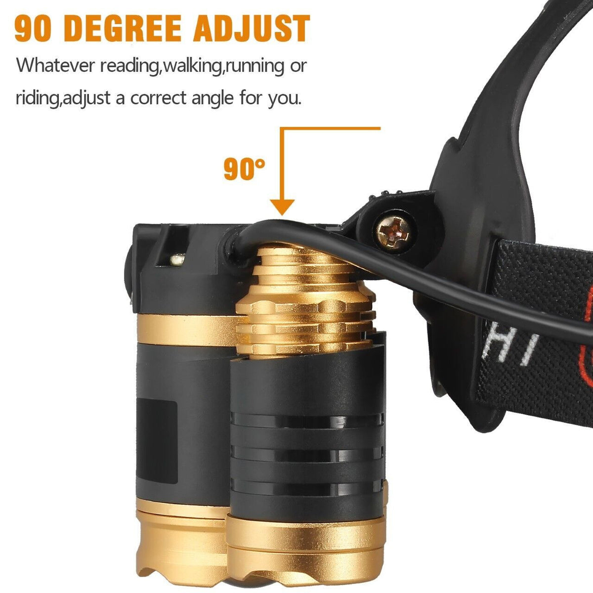 Rechargeable LED Headlamp with Zoomable Focus 990000LM Waterproof Torch