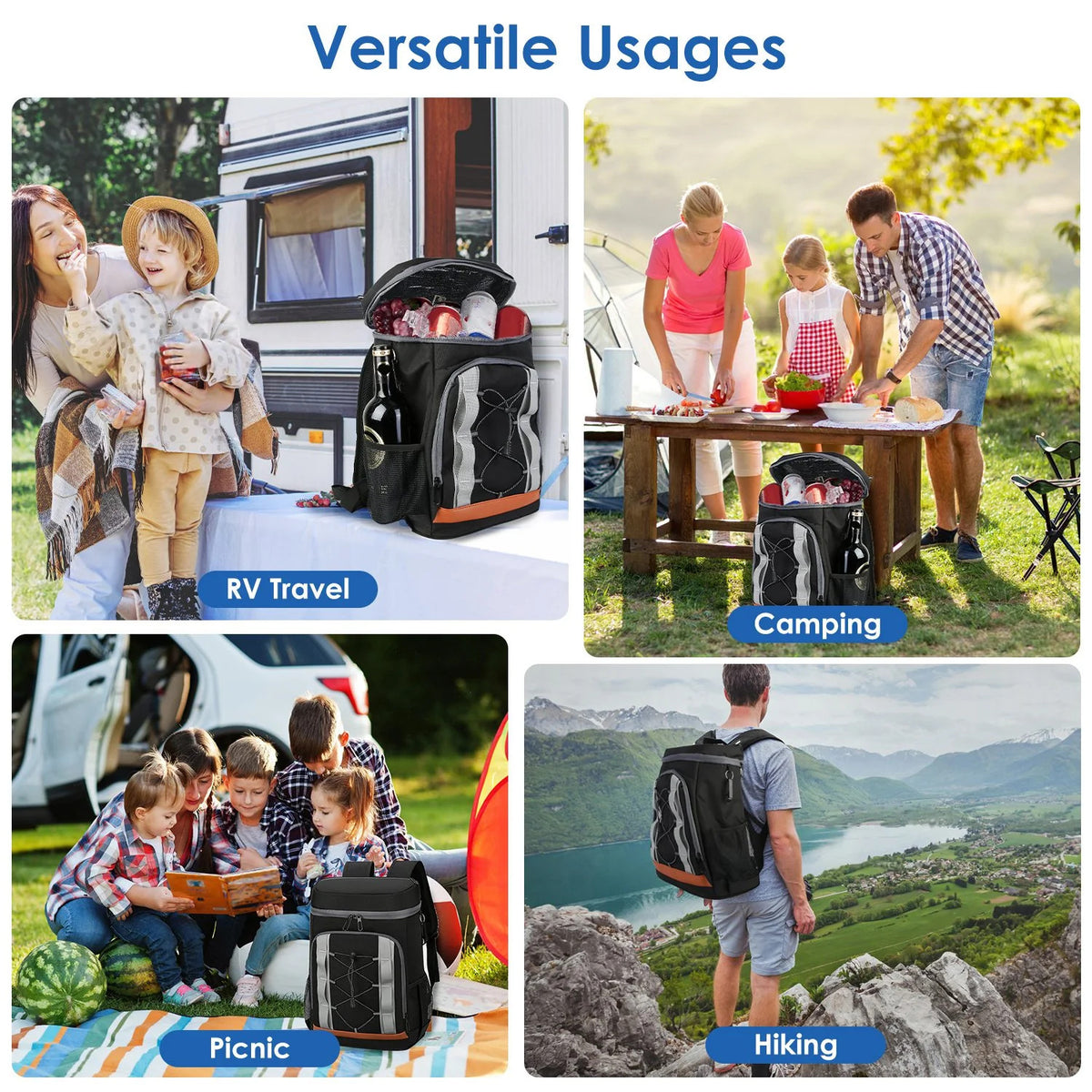 Insulated Cooler Backpack 25L Leakproof for Camping Beach Fishing
