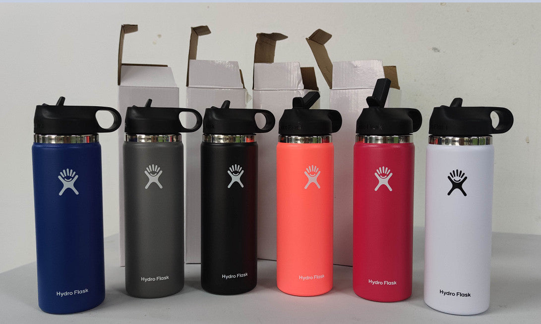Insulated 32oz Wide Mouth Water Bottle with Straw Lid - Stainless Steel