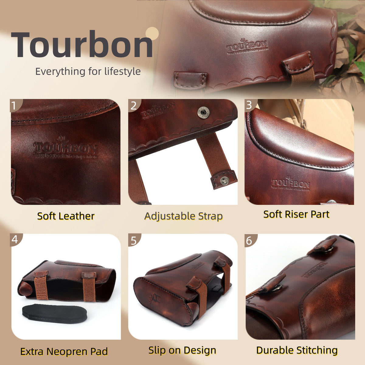 Leather Recoil Pad & Cheek Rest for Hunting & Shooting Guns