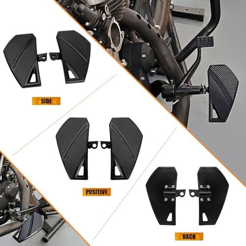 Passenger Foot Pegs for Harley Motorcycles - Black Aluminum Support
