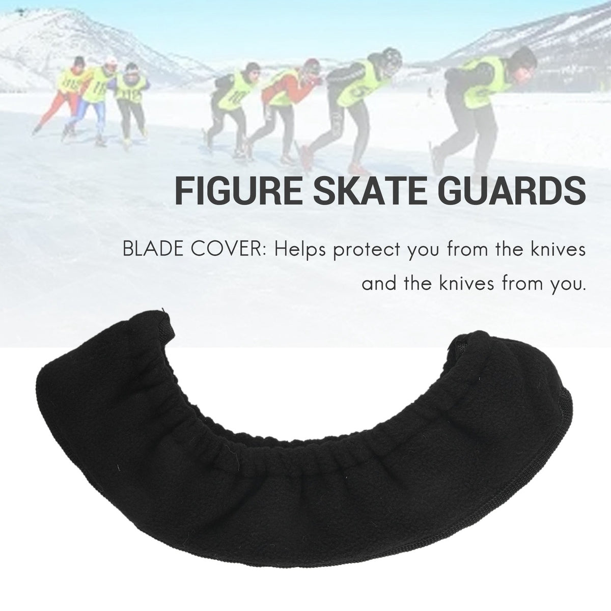 Ice Skate Blade Guards Protectors for Hockey and Figure Skates - Black 33x6.5CM
