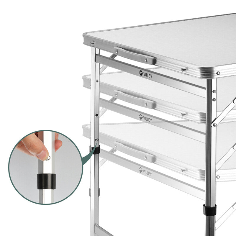 Portable Folding Camping Table with Adjustable Legs - Lightweight Outdoor Table