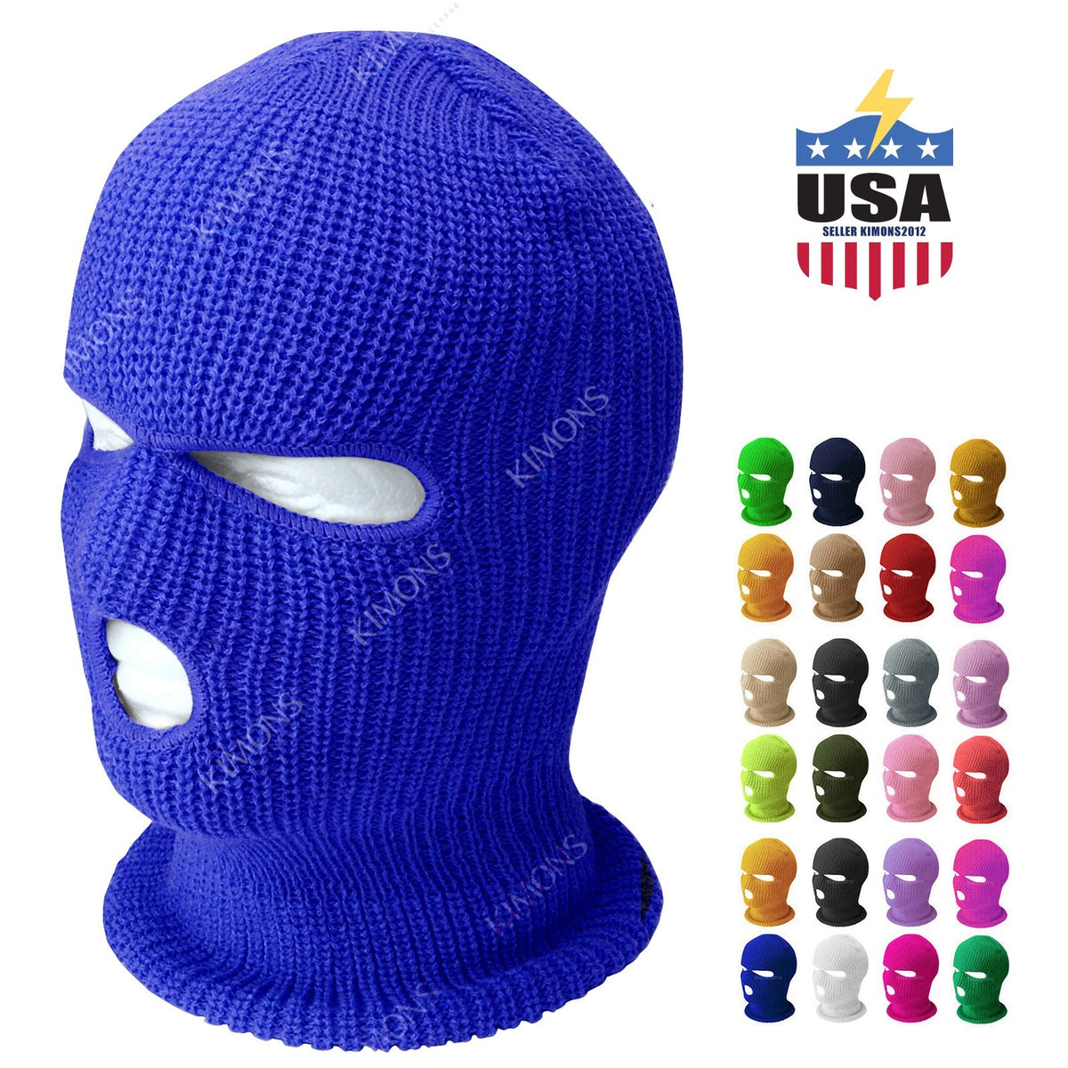 Unisex Winter Ski Mask 3 Hole Balaclava for Outdoor Sports Thermal Face Cover