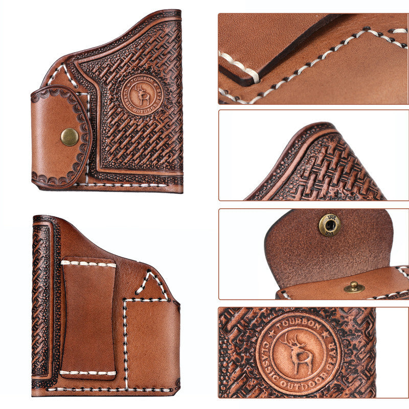Leather Gun Holster for Revolvers and Handguns - Tactical Concealed Carry
