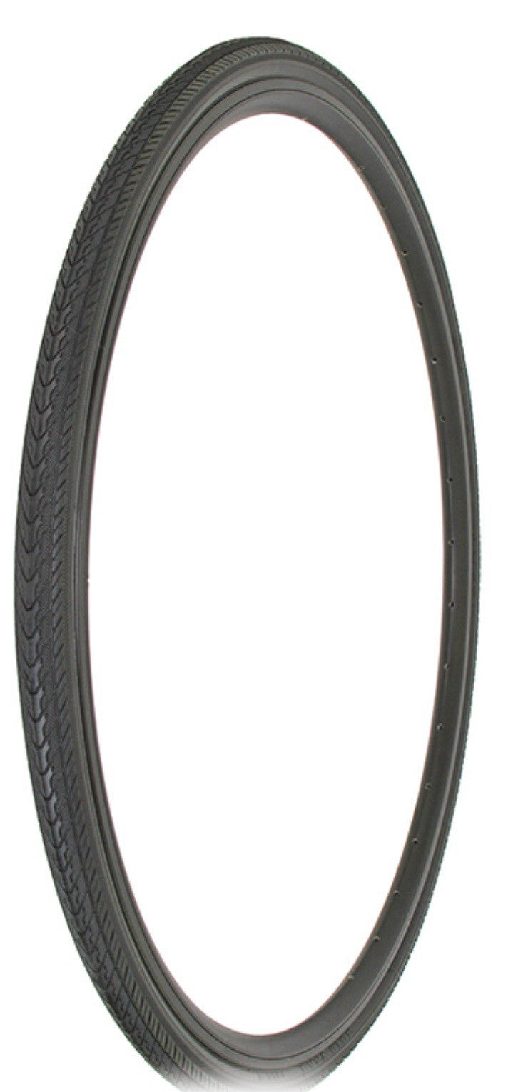 700x32C Road Bike Tires and Tubes Set - All Black Semi-Slick Arrow Thread