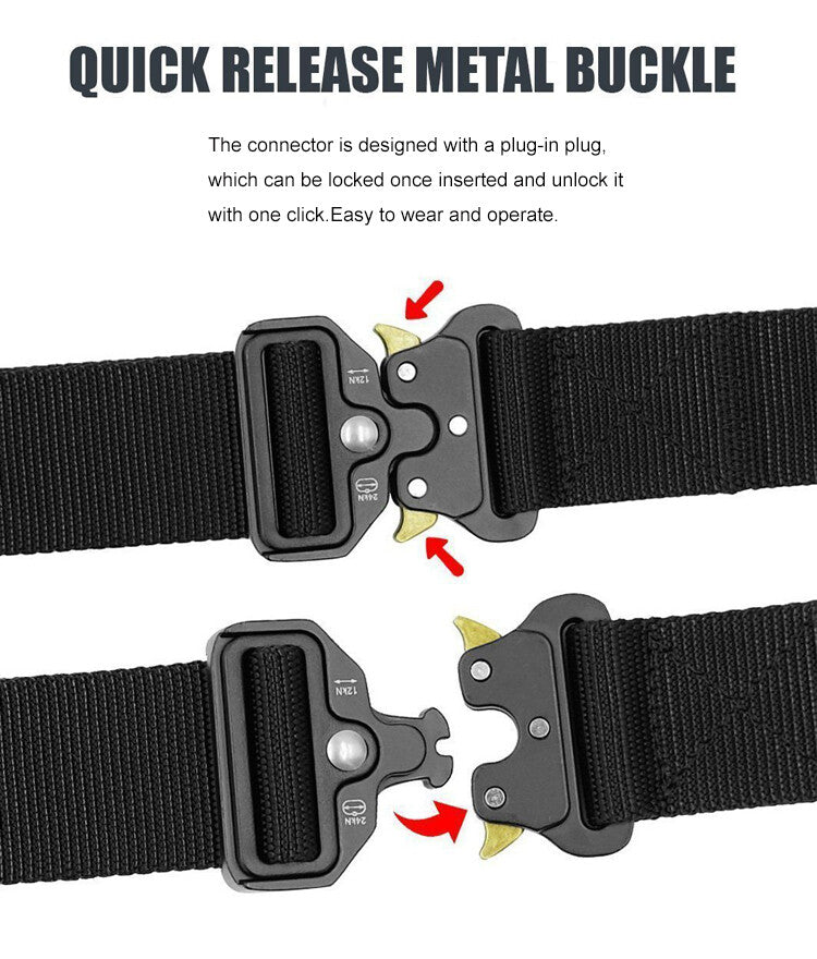 Heavy Duty Tactical Belt with Quick-Release Buckle for Outdoor Activities