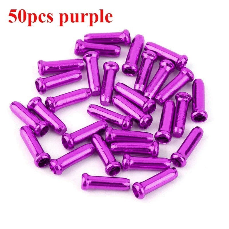 Bike Brake & Shift Cable End Caps Set - Aluminum Crimp Tips for Bicycle Cables