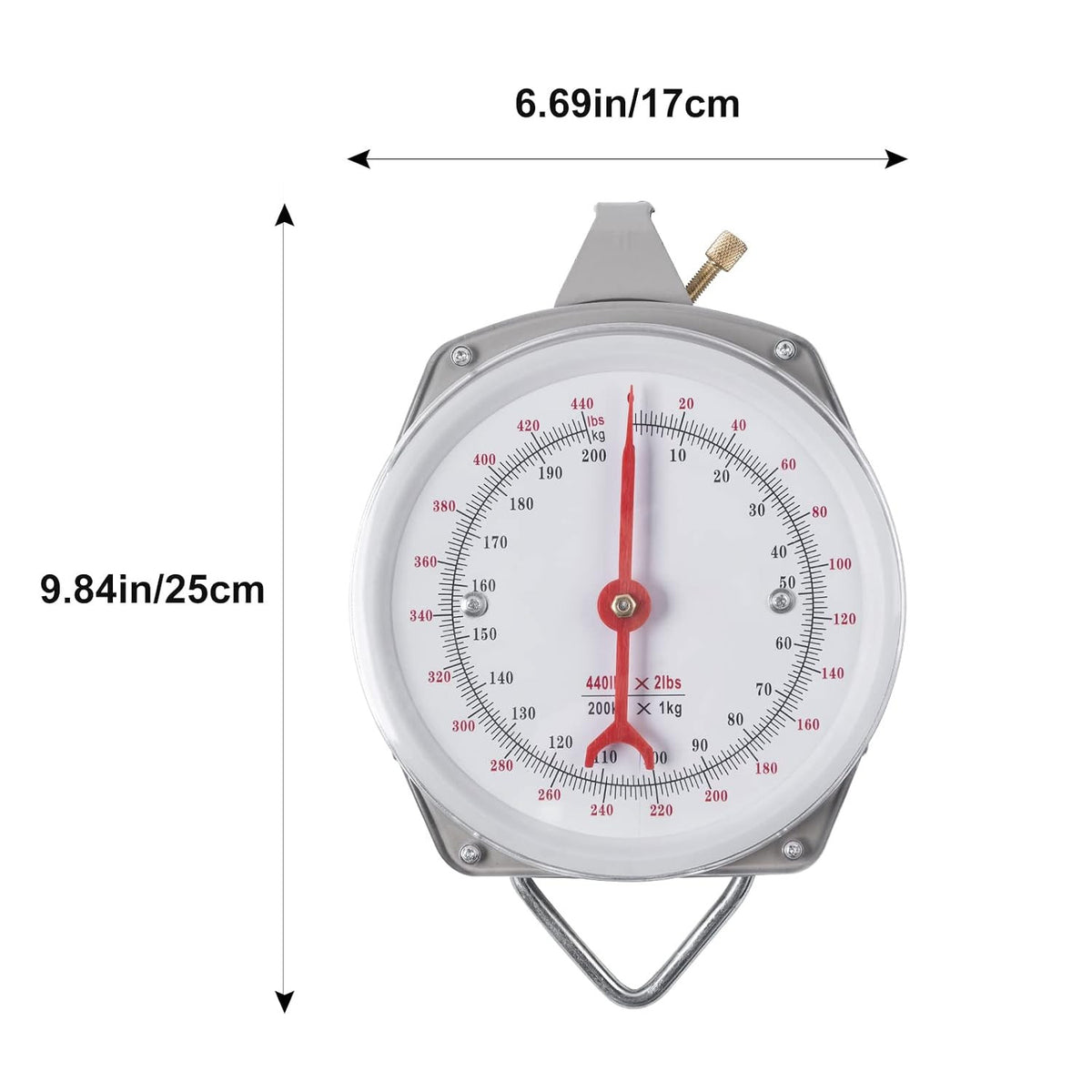 Mechanical Hanging Scale 440Lbs/200Kg Handheld Suspension Scale Gray